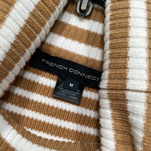 New French Connection MICRO STRIPE ROLL NECK JUMPER size medium - Picture 6 of 8